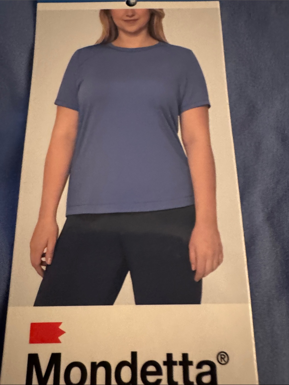 Mondetta Short-Sleeve Crewneck Tee in Periwinkle Blue